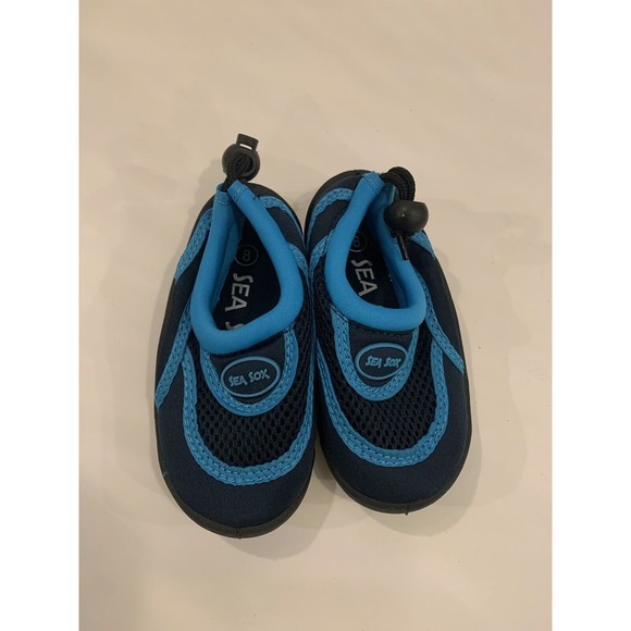 Sea Sox Toddler Boys Water Shoes Slip On Mesh Fabric Drawstring Black - Picture 2 of 8